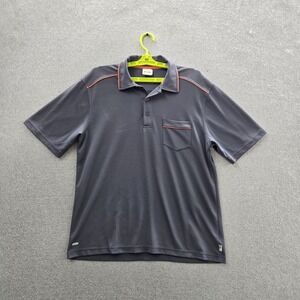 Alo Men Polo M Gray Coolfit Activewear Short Sleeve